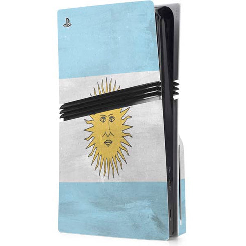 Argentina Flag Distressed PS5 Pro Disk Console Skin